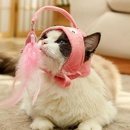 New Head Wearing Feather Funny Cat Stick Funny Cat Toy Stick Gray Big Eye Pet Toys Pet Products - 𝓢𝓱𝓸𝓹𝓵𝓮𝓬𝔂