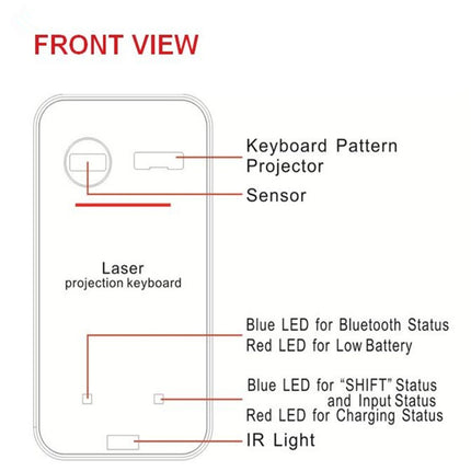 LEING FST Virtual Laser Keyboard Bluetooth Wireless Projector Phone Keyboard For Computer Pad Laptop With Mouse Function - 𝓢𝓱𝓸𝓹𝓵𝓮𝓬𝔂