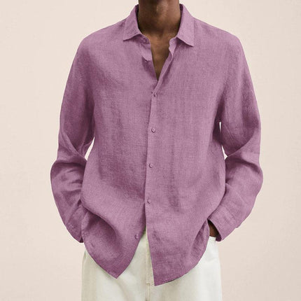 Long Sleeve Lapel Shirt Men's Loose Button Cardigan Sshirt Top Mens Clothing - 𝓢𝓱𝓸𝓹𝓵𝓮𝓬𝔂