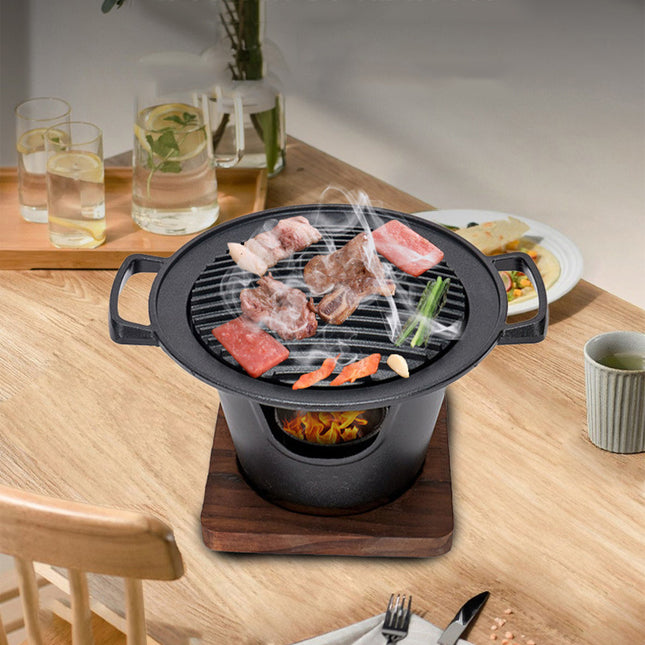 Mini BBQ Grill Alcohol Stove Home Smokeless Barbecue Grill Outdoor BBQ Plate Roasting Meat Tools - 𝓢𝓱𝓸𝓹𝓵𝓮𝓬𝔂