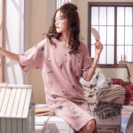 Nightdress Short Sleeve Ladies Summer Homewear Set - 𝓢𝓱𝓸𝓹𝓵𝓮𝓬𝔂