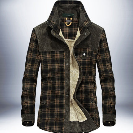 Winter Jacket Men Thicken Warm Fleece Jackets Coats Pure Cotton Plaid Jacket Military Clothes - 𝓢𝓱𝓸𝓹𝓵𝓮𝓬𝔂
