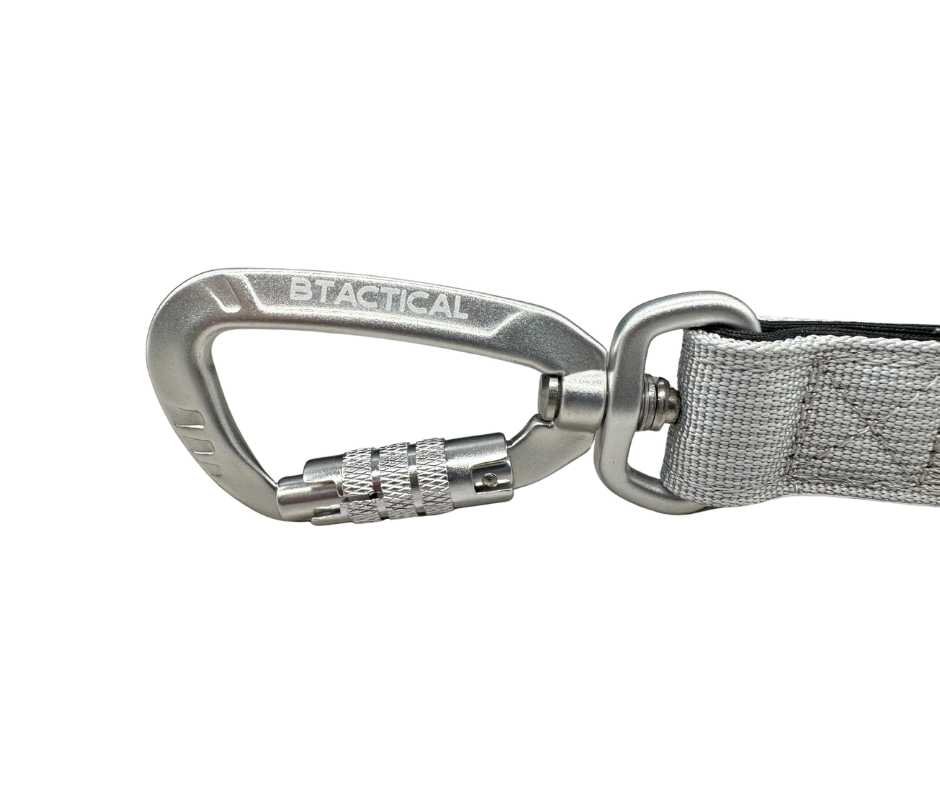 BTactical™ Extra-Strong Nylon Carabiner Clip Dog Lead | Misty Grey