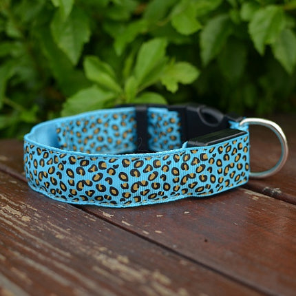 LED Dog Collar Safety Adjustable Nylon Leopard Pet Collar - 𝓢𝓱𝓸𝓹𝓵𝓮𝓬𝔂