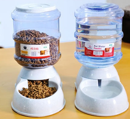 Cats Dogs Automatic Pet Feeder Drinking Water Fountains Large Capacity Plastic Pets Dog Food Bowl Water Dispenser - 𝓢𝓱𝓸𝓹𝓵𝓮𝓬𝔂