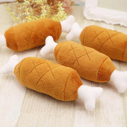 Plush double bone chicken leg molars sounding toy - 𝓢𝓱𝓸𝓹𝓵𝓮𝓬𝔂