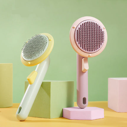 New Pet Cat Brush Hot Selling Hand-held Steel Wire Self-cleaning Comb Looper For Hair Removal - 𝓢𝓱𝓸𝓹𝓵𝓮𝓬𝔂