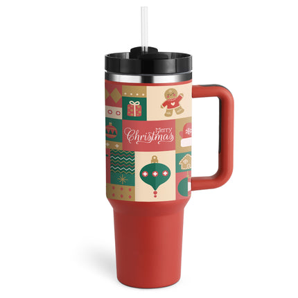 40 Oz Tumbler With Handle Straw Insulated, Stainless Steel Spill Proof Vacuum Coffee Cup Tumbler With Lid Tapered Mug Gifts For Valentine Lover Suitable For Car Gym Office Travel - 𝓢𝓱𝓸𝓹𝓵𝓮𝓬𝔂