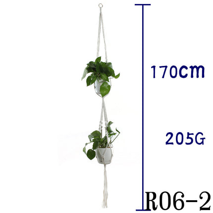 Flower Pot Net Bag Beige Cotton Rope Indoor Plant Hanger Hanging Basket Sling - 𝓢𝓱𝓸𝓹𝓵𝓮𝓬𝔂