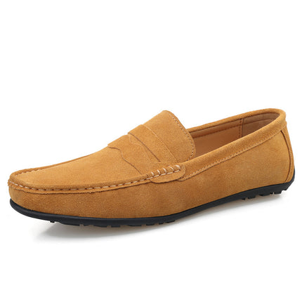 Men's Solid Color Suede British Flat Casual Shoes - 𝓢𝓱𝓸𝓹𝓵𝓮𝓬𝔂