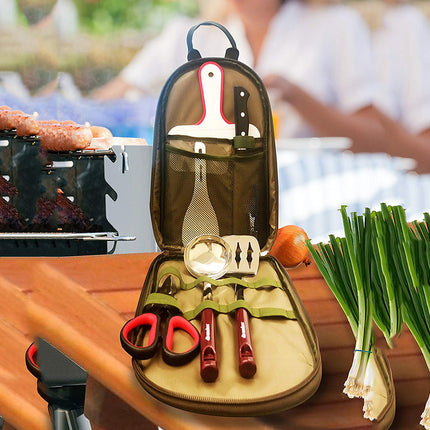 8pcs Camp Kitchen Cooking Utensil Set Travel Organizer Grill Accessories Portable Compact Gear For BBQ Camping Hiking - 𝓢𝓱𝓸𝓹𝓵𝓮𝓬𝔂
