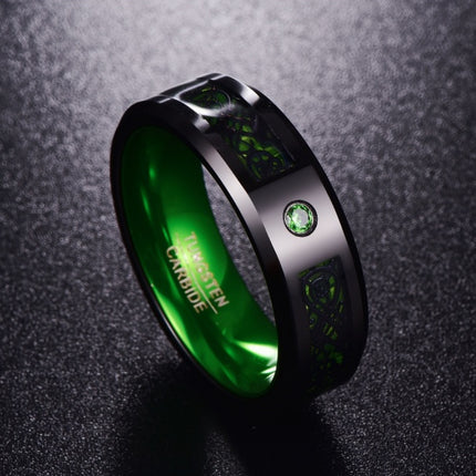 Matte Green Zircon Men Ring Tungsten Carbide Wedding Ring - 𝓢𝓱𝓸𝓹𝓵𝓮𝓬𝔂