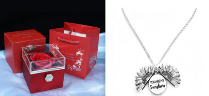 Rotating Soap Flower Rose Gift Box Creative Rotating Rose Jewelry Packaging Box Valentine's Day Gift For Women - 𝓢𝓱𝓸𝓹𝓵𝓮𝓬𝔂