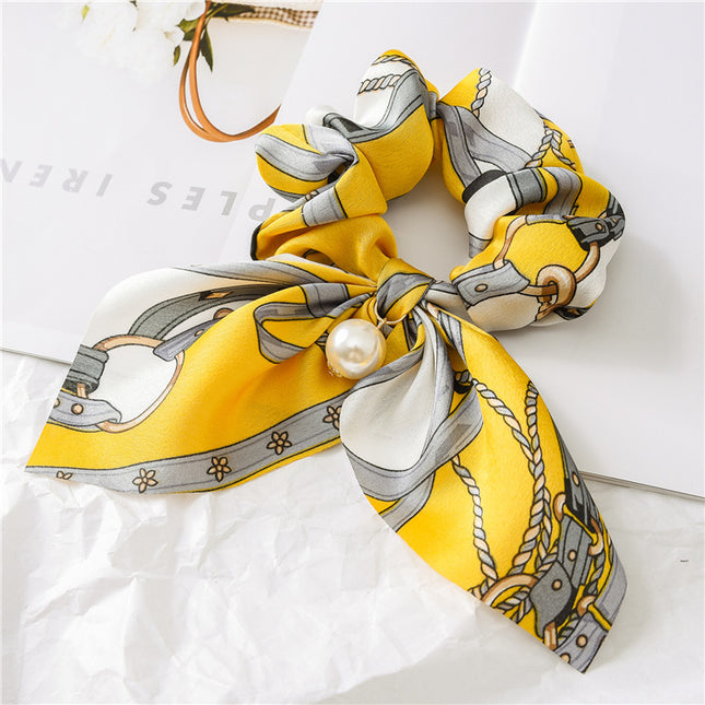 Pearl Pendant Large Intestine Ring Hair Band Women's Hair Knot Knotted Big Bow Hair Rope - 𝓢𝓱𝓸𝓹𝓵𝓮𝓬𝔂