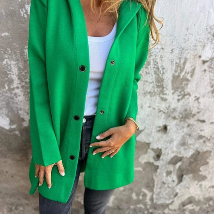 Casual Hooded Single-Breasted Cardigan Fashion Loose Solid Color Jacket Spring And Autumn Women's Clothing - 𝓢𝓱𝓸𝓹𝓵𝓮𝓬𝔂