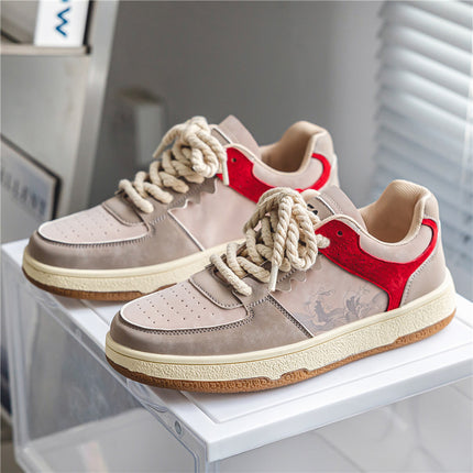 Lace-up Casual Shoes Men Soft Thick Sole Fashion Comfortable Breathable Flats Sneakers Student Platform Outdoor Walking Shoes - 𝓢𝓱𝓸𝓹𝓵𝓮𝓬𝔂