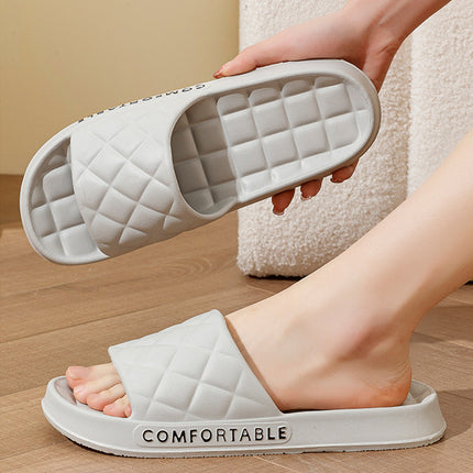 Men's Home Slippers With Plaid Design Soft-soled Silent Indoor Floor Bathing Slippers Women House Shoes Summer - 𝓢𝓱𝓸𝓹𝓵𝓮𝓬𝔂
