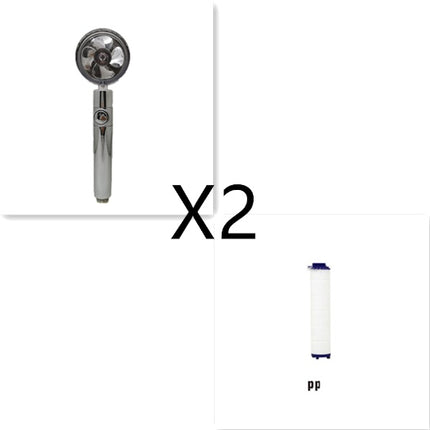 Shower Head Water Saving Flow 360 Degrees Rotating With Small Fan ABS Rain High Pressure Spray Nozzle Bathroom Accessories - 𝓢𝓱𝓸𝓹𝓵𝓮𝓬𝔂