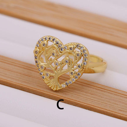 Tree Of Life Women's Ring Gold-plated Inlaid Zircon - 𝓢𝓱𝓸𝓹𝓵𝓮𝓬𝔂