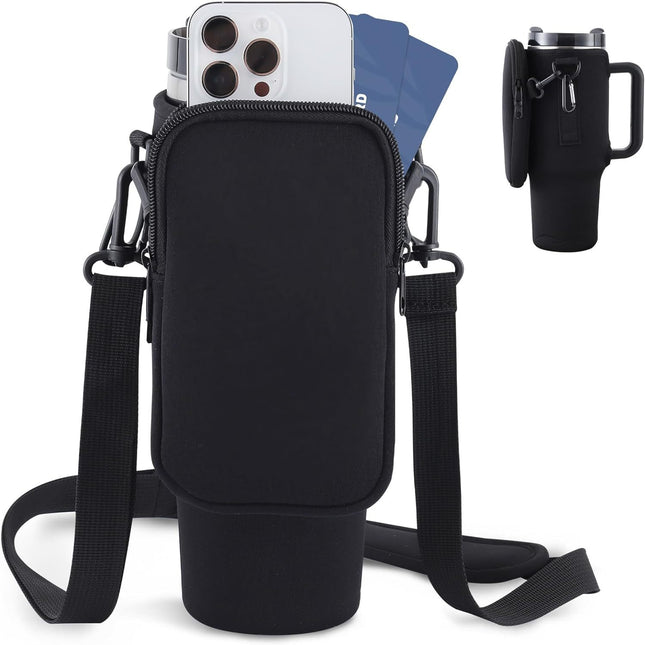 Slok Water Bottle Carrier Bag, Compatible With 40oz Tumbler With Handle, Modern Water Bottle Holder With Simple Adjustable Strap For Outdoor Walking Hiking Travelling Sports-Blue Purple - 𝓢𝓱𝓸𝓹𝓵𝓮𝓬𝔂
