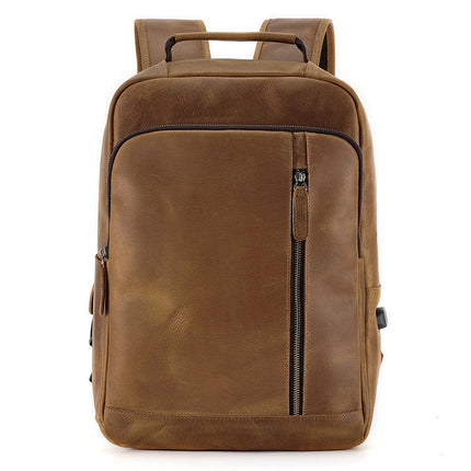 Backpack Men's Crazy Horse Leather Large Capacity - 𝓢𝓱𝓸𝓹𝓵𝓮𝓬𝔂