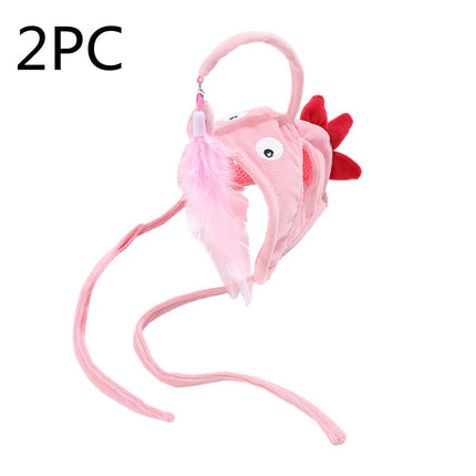 New Head Wearing Feather Funny Cat Stick Funny Cat Toy Stick Gray Big Eye Pet Toys Pet Products - 𝓢𝓱𝓸𝓹𝓵𝓮𝓬𝔂