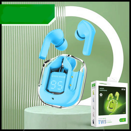 New Mini Transparent Wireless Bluetooth Headset Digital Display ENC Noise Reduction True Wireless Sports Music - 𝓢𝓱𝓸𝓹𝓵𝓮𝓬𝔂