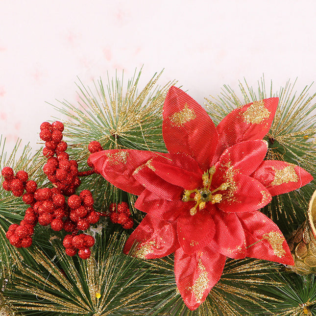 Christmas Wreath Clover Wreath Natural Pine Decorative Christmas Garland with Frost - 𝓢𝓱𝓸𝓹𝓵𝓮𝓬𝔂