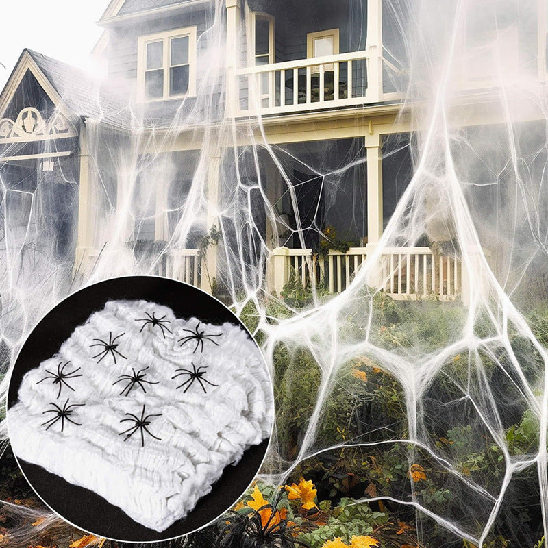 Halloween Decoration Cotton Spider Web Atmosphere Layout Props