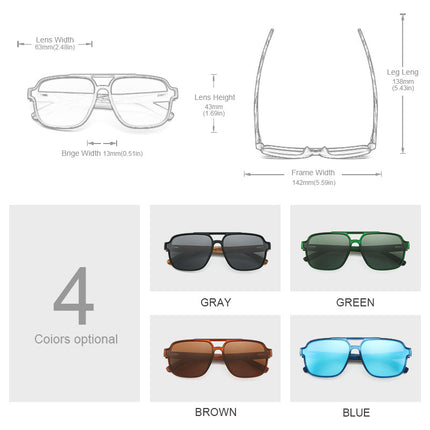Wooden Sunglasses Polarized Sun Protection Vintage Sunglasses - 𝓢𝓱𝓸𝓹𝓵𝓮𝓬𝔂