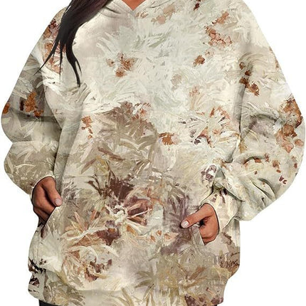 Camouflage Hoodie Maple Leaf Print Oversized Sports Hoodie With Pocket Break - 𝓢𝓱𝓸𝓹𝓵𝓮𝓬𝔂