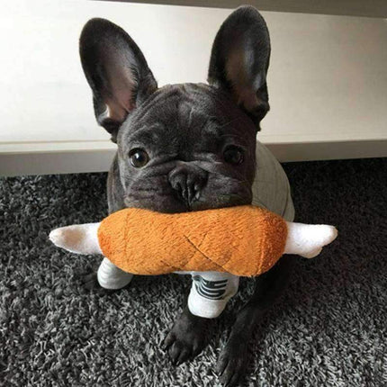 Plush double bone chicken leg molars sounding toy - 𝓢𝓱𝓸𝓹𝓵𝓮𝓬𝔂