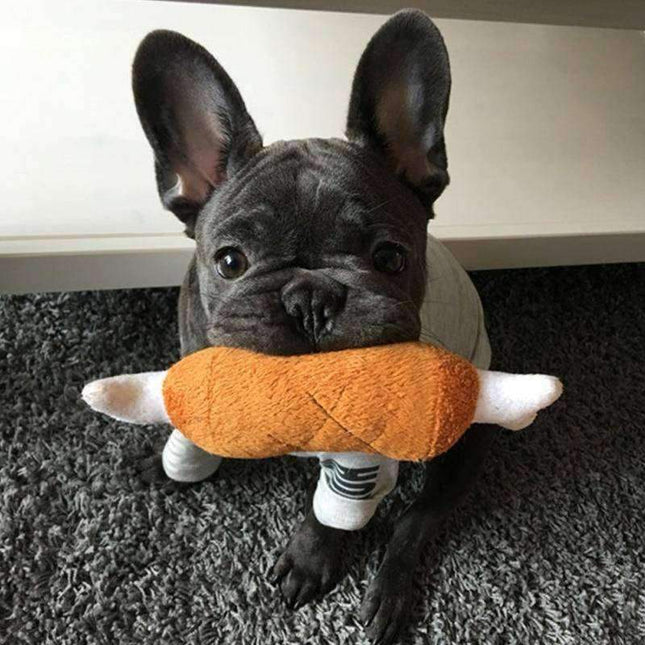 Plush double bone chicken leg molars sounding toy - 𝓢𝓱𝓸𝓹𝓵𝓮𝓬𝔂