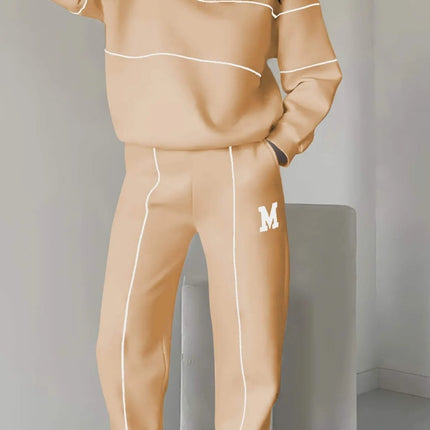Womens 2 Piece Outfits Lounge Hoodless Pullover Sweatshirt Sweatsuit Sets Sweatshirt Baggy Fashion Sweatpants With Pockets - 𝓢𝓱𝓸𝓹𝓵𝓮𝓬𝔂