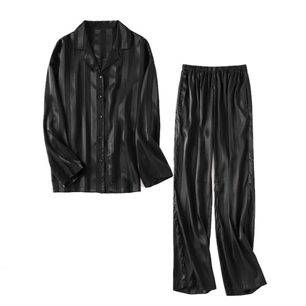 Imitated Silk Pajamas Women's Ice Silk Long Sleeve Loose Homewear - 𝓢𝓱𝓸𝓹𝓵𝓮𝓬𝔂