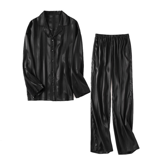 Imitated Silk Pajamas Women's Ice Silk Long Sleeve Loose Homewear - 𝓢𝓱𝓸𝓹𝓵𝓮𝓬𝔂