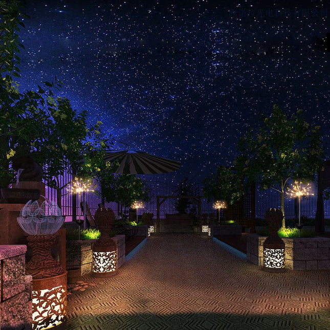 New Ground Plug Solar Fireworks Light LED Light String Copper Wire Outdoor Garden Decoration Star Lights Christmas Lights - 𝓢𝓱𝓸𝓹𝓵𝓮𝓬𝔂