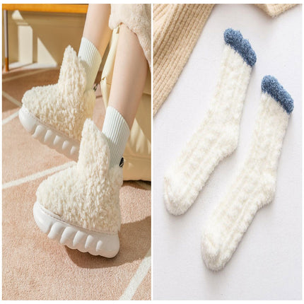 Winter Package Heeled Waterproof Home Indoor And Outdoor Wear Cute High Helper Cotton Slippers - 𝓢𝓱𝓸𝓹𝓵𝓮𝓬𝔂