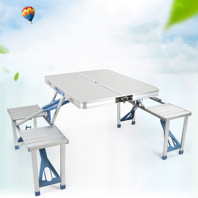 Outdoor One-piece Folding Table And Chair Aluminum Alloy Folding Table Wholesale Barbecue Household Camping Aluminum Alloy Portable Table And Chair - 𝓢𝓱𝓸𝓹𝓵𝓮𝓬𝔂