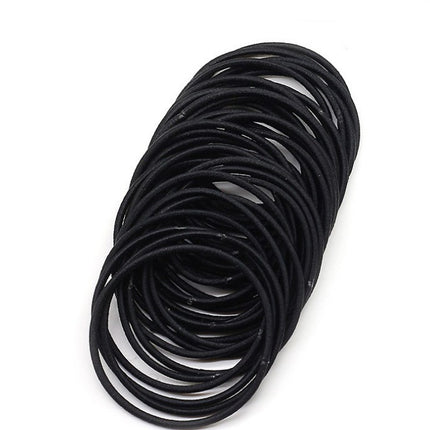 100Pcs Black Elastic Hair Bands Ponytail Holder Head Rope Ties Hats Hair Styling Kids Girl Accessories Scrunchie - 𝓢𝓱𝓸𝓹𝓵𝓮𝓬𝔂