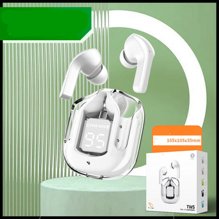 New Mini Transparent Wireless Bluetooth Headset Digital Display ENC Noise Reduction True Wireless Sports Music - 𝓢𝓱𝓸𝓹𝓵𝓮𝓬𝔂