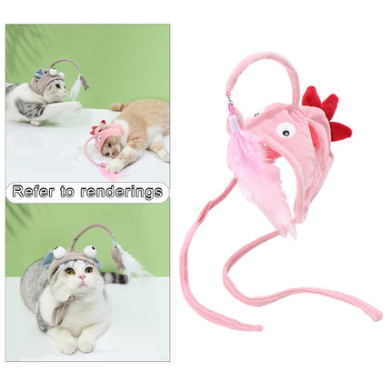 New Head Wearing Feather Funny Cat Stick Funny Cat Toy Stick Gray Big Eye Pet Toys Pet Products - 𝓢𝓱𝓸𝓹𝓵𝓮𝓬𝔂