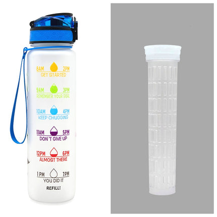 1L Tritan Water Bottle With Time Marker Bounce Cover Motivational Water Bottle Cycling Leakproof Cup For Sports Fitness Bottles - 𝓢𝓱𝓸𝓹𝓵𝓮𝓬𝔂
