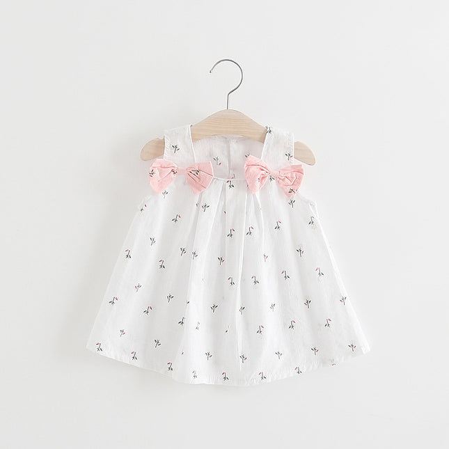 Solid color bow bow floral print halter skirt - 𝓢𝓱𝓸𝓹𝓵𝓮𝓬𝔂