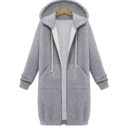 Hooded long-sleeved winter sweater women's jacket in a long thick shirt - 𝓢𝓱𝓸𝓹𝓵𝓮𝓬𝔂