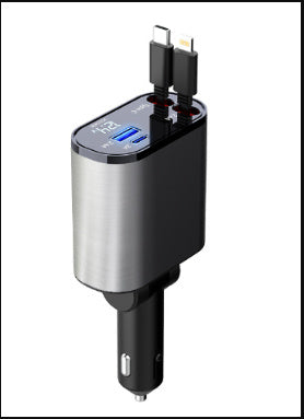 Metal Car Charger 100W Super Fast Charging Car Cigarette Lighter USB And TYPE-C Adapter - 𝓢𝓱𝓸𝓹𝓵𝓮𝓬𝔂