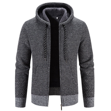 Winter Coat Zipper Closure Solid Color Long Sleeves Drawstring With Hat Keep Warm Casual Thicken Plush Sweater Coat For Daily - 𝓢𝓱𝓸𝓹𝓵𝓮𝓬𝔂