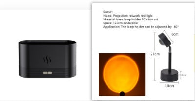 Aroma Diffuser With Flame Light Mist Humidifier Aromatherapy Diffuser With Waterless Auto-Off Protection For Spa Home Yoga Office - 𝓢𝓱𝓸𝓹𝓵𝓮𝓬𝔂