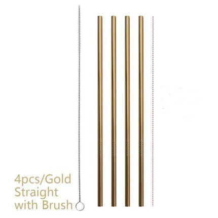 Colourful Reusable Stainless Steel Straws - 𝓢𝓱𝓸𝓹𝓵𝓮𝓬𝔂