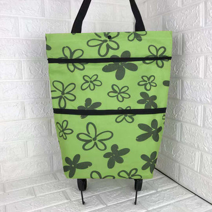 2 in 1 Foldable Shopping Cart with Wheels Premium Oxford Fabric Multifunction Shopping Bag Organizer High Capacity - 𝓢𝓱𝓸𝓹𝓵𝓮𝓬𝔂